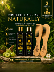 Hair Growth Oil (200ml) 2 Bottles + 2 FREE Neem Wooden Combs